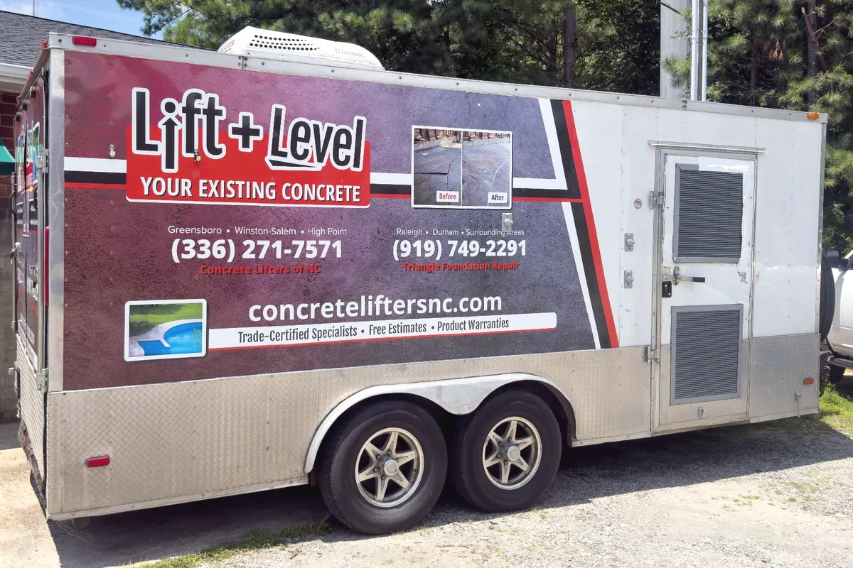 Lift + Level concrete trailer wrap